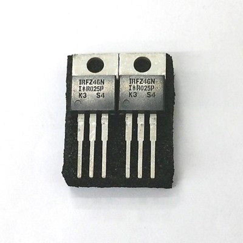 Lot of 2 IRF International Rectifier IRFZ46N 53A, 55V N Channel Power Mosfet