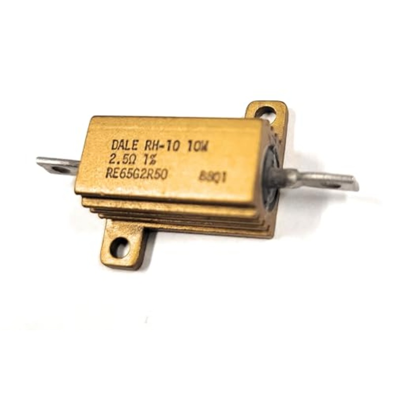 RE65G2R50 2.5 ohm 10 watt resistor aluminum housing type DALE axial solder terminals (1pc)