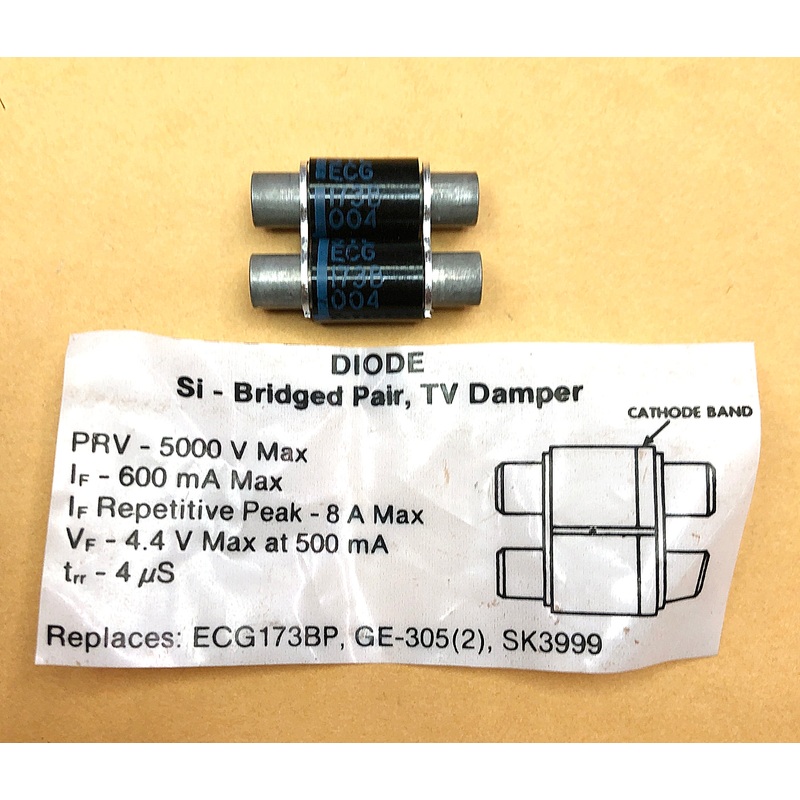 ECG173BP, Bridged Pair TV Damper Diode 5KV PRV ~ (NTE173BP)