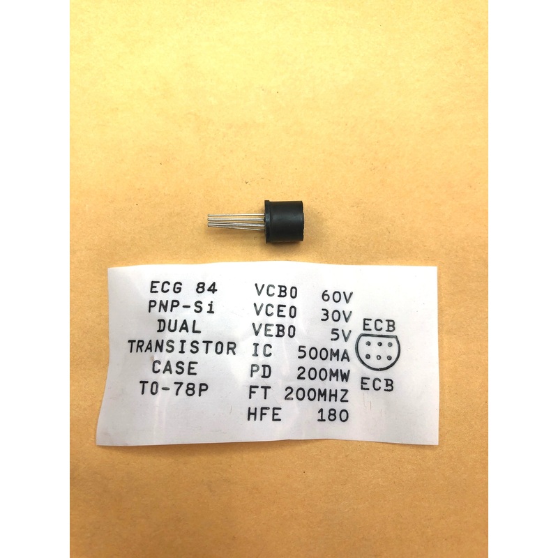 ECG84 Dual PNP Transistor High Speed Switch ~ 7 Pin TO-78P Plastic Can (NTE84)