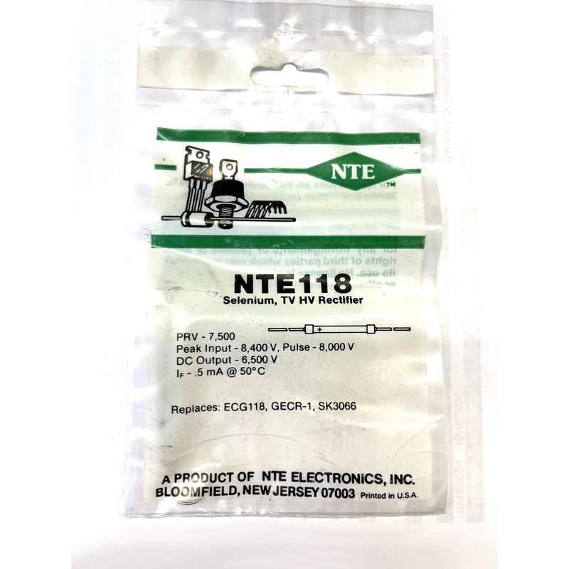 NTE118, 7.5KV@500mA TV High Voltage Selenium Rectifier ~ (ECG118, GECR-1)