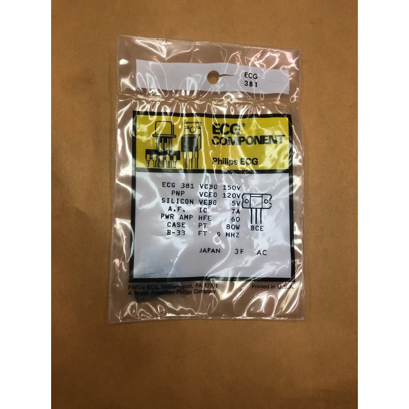 ECG381 PNP Silicon Transistor 150V  7A B-33