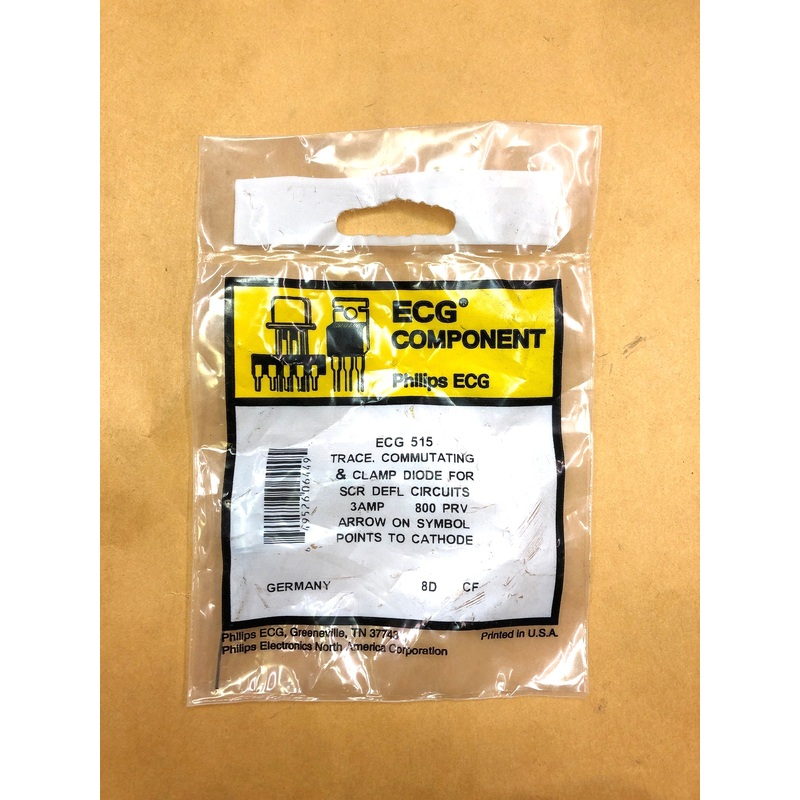 ECG515, 800V @ 3A Diode for Trace, Commutating Clamp for SCR Deflection Circuits