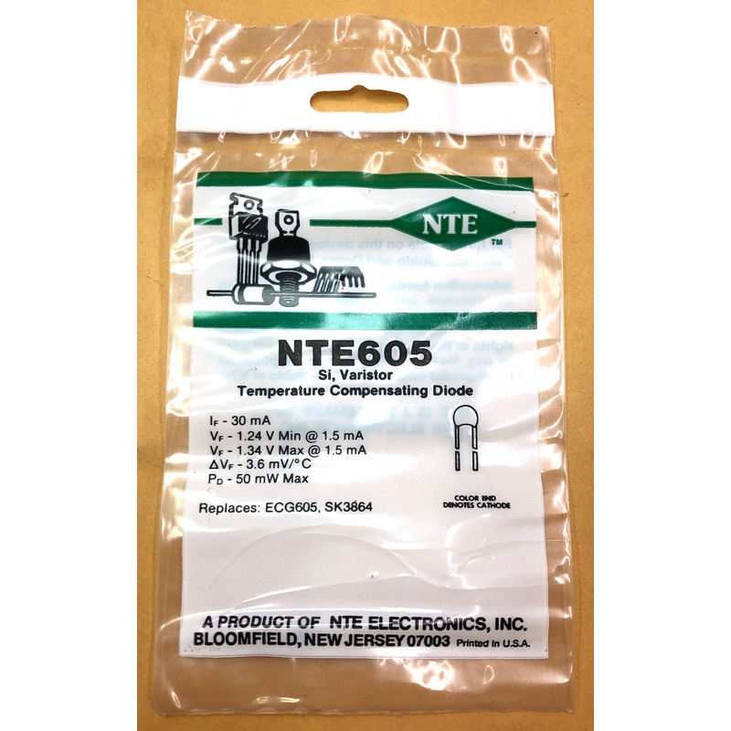 NTE605, Vf 1.34V @ 1.5mA Varistor Temperature Compensating Diode ~ (ECG605)