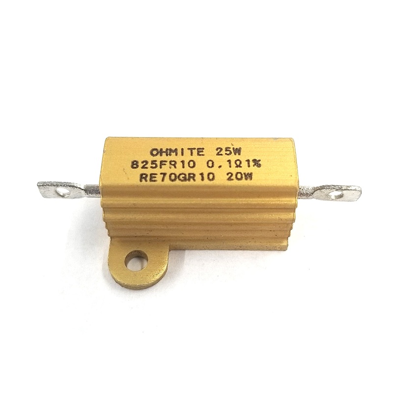 Ohmite 825FR10, 0.1 Ohm 1% 25 Watt Metal Power Resistor 25W