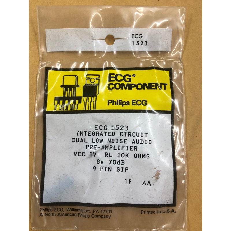 ECG1523 IC DUAL LO NSE AUD PREAMP