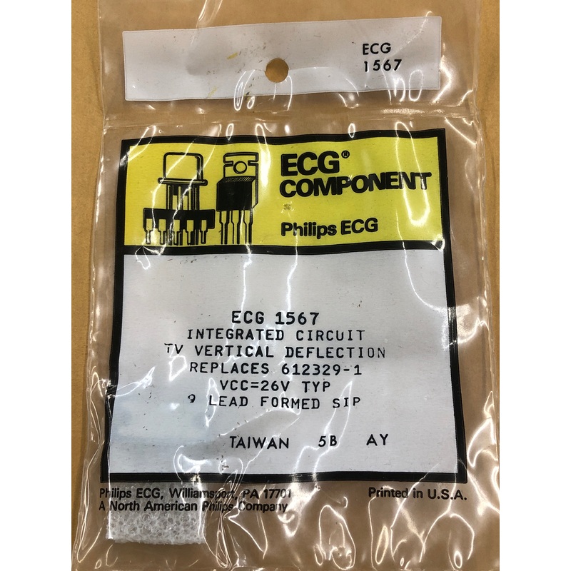 ECG1567 IC TV VERT DEFL CKT