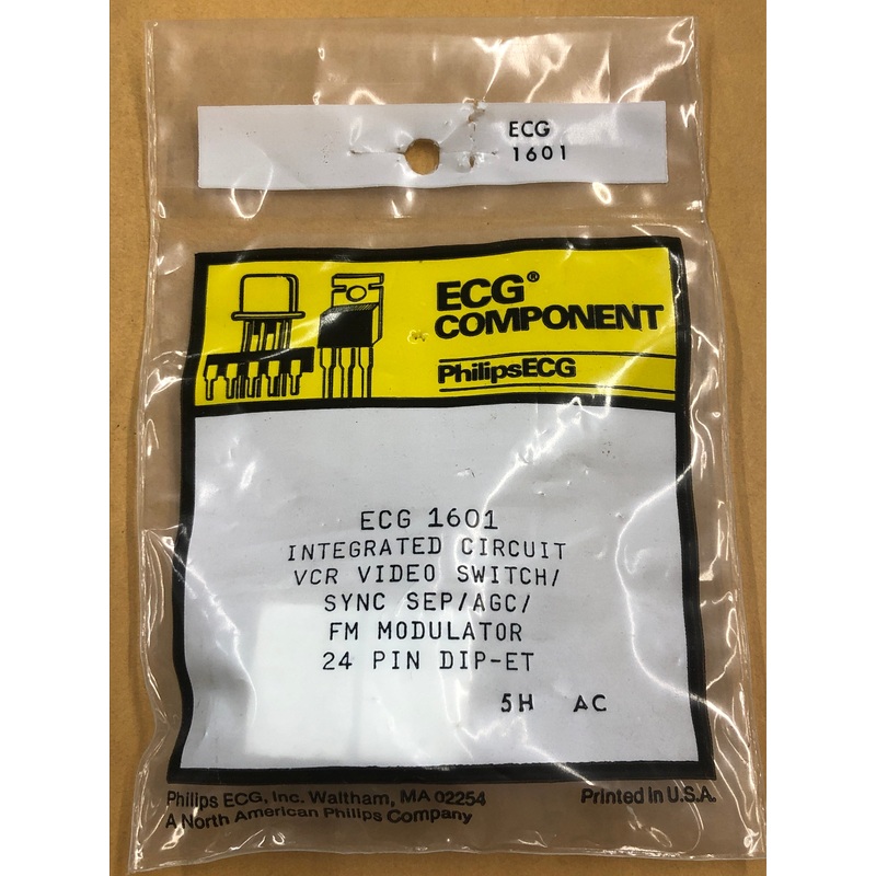 ECG1601 IC VCR Video Switch / Sync Separator / AGC / FM Modulator ~ (NTE1061)
