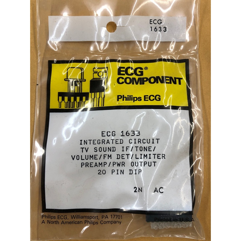 ECG1633 IC TV SOUND CHANNEL