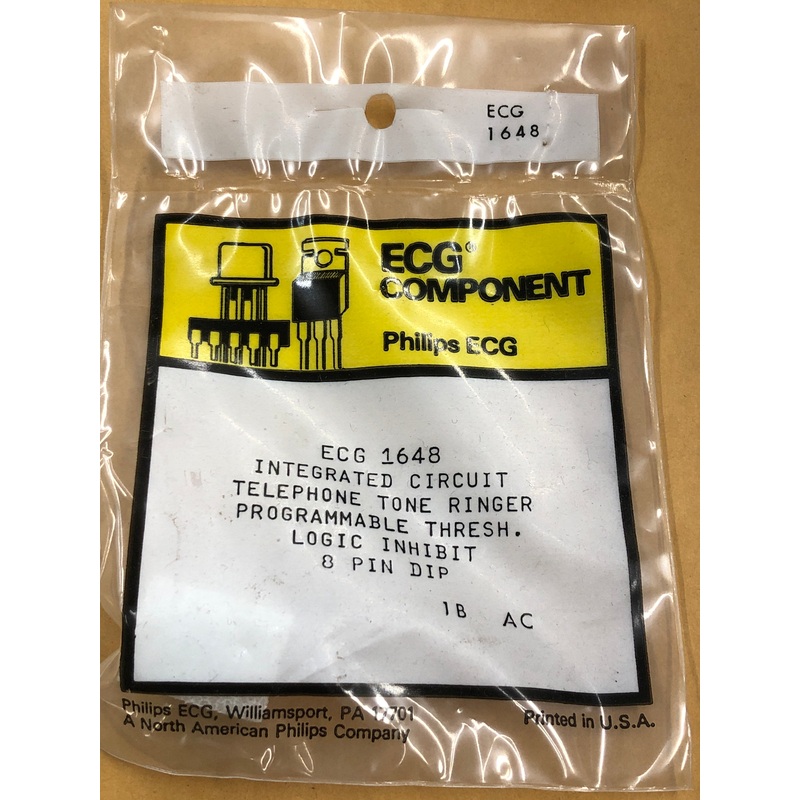 ECG1648 Telephone Tone Ringer IC ~ 8 Pin DIP (NTE1648)