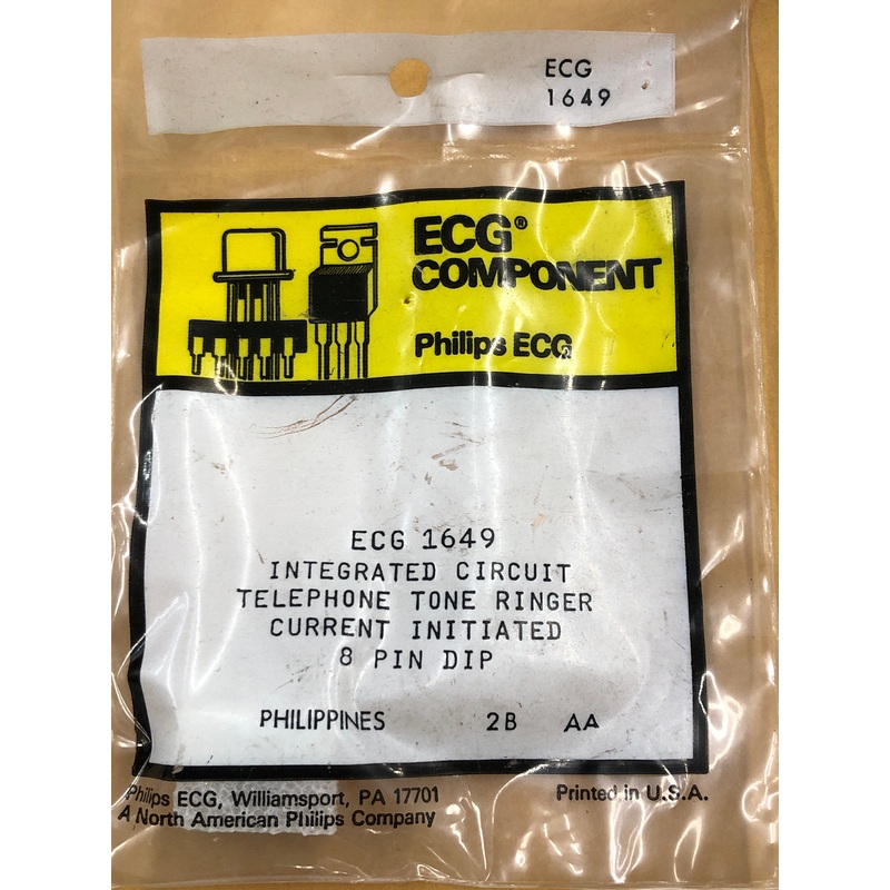 ECG1649 Telephone Tone Ringer IC ~ 8 Pin DIP (NTE1649)