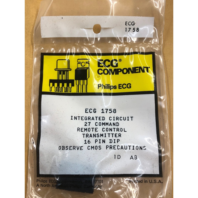 ECG1758 IC TV REMOTE CTRL XMITTER