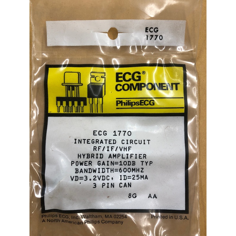 ECG1770 IC RF IF VHF HYBRID AMP PWR