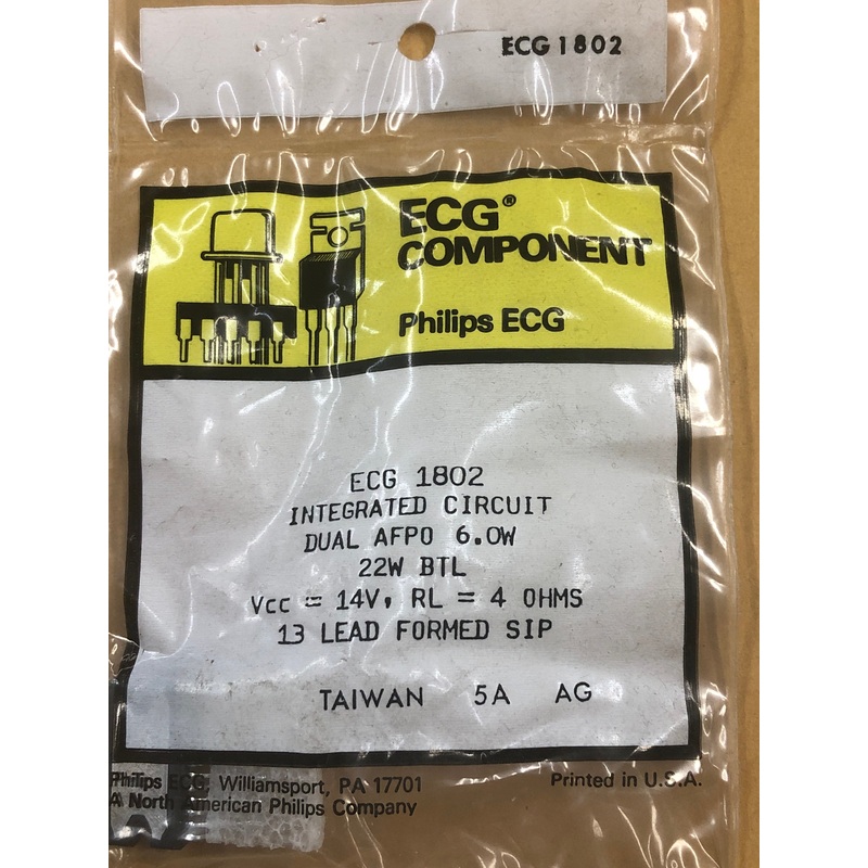 ECG1802 IC BLT CAR AMP