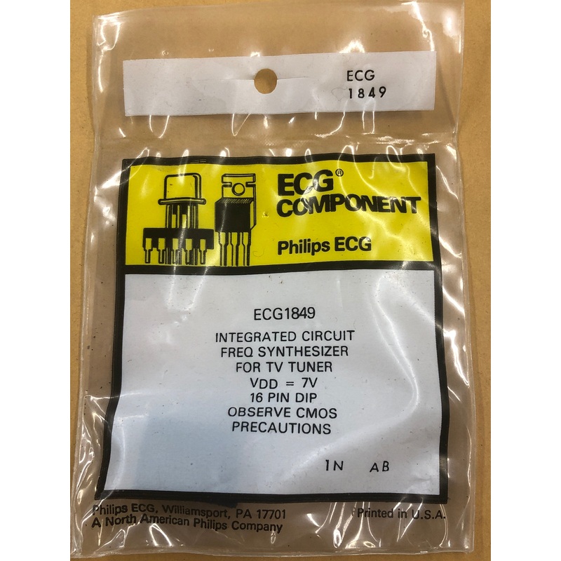 ECG1849 IC CMOS TV FREQ SYNTHES