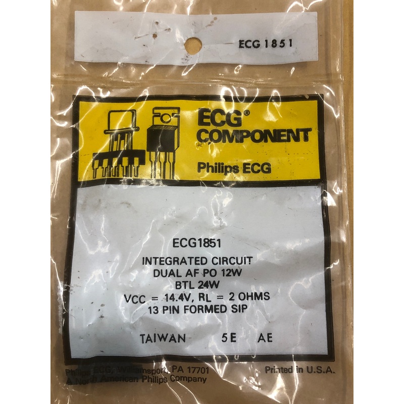 ECG1851 IC BTL AUDIO AMP