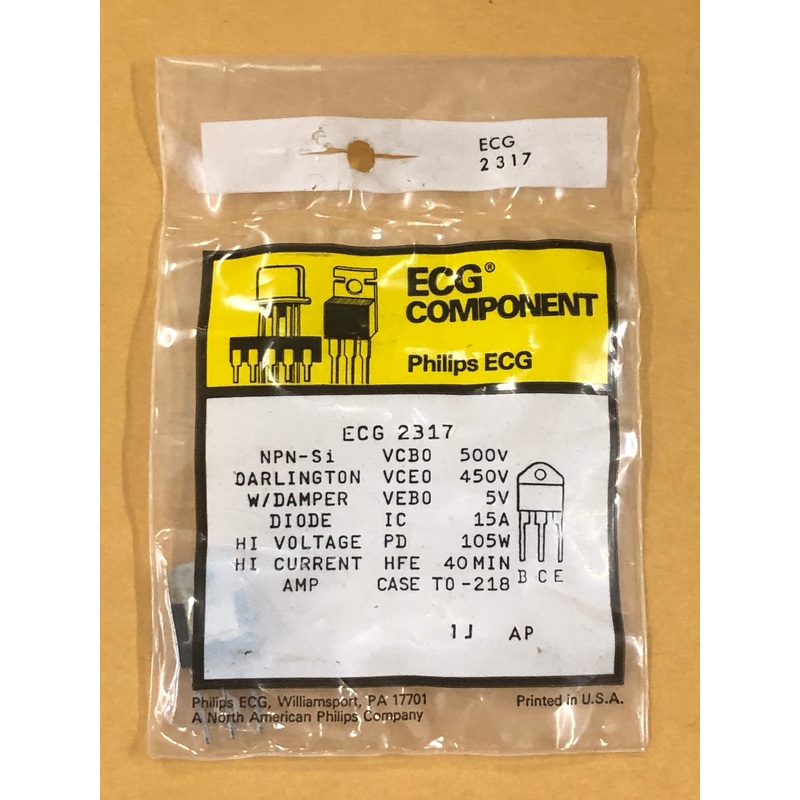 ECG2317 T NPN SI HIGH VOLTAGE