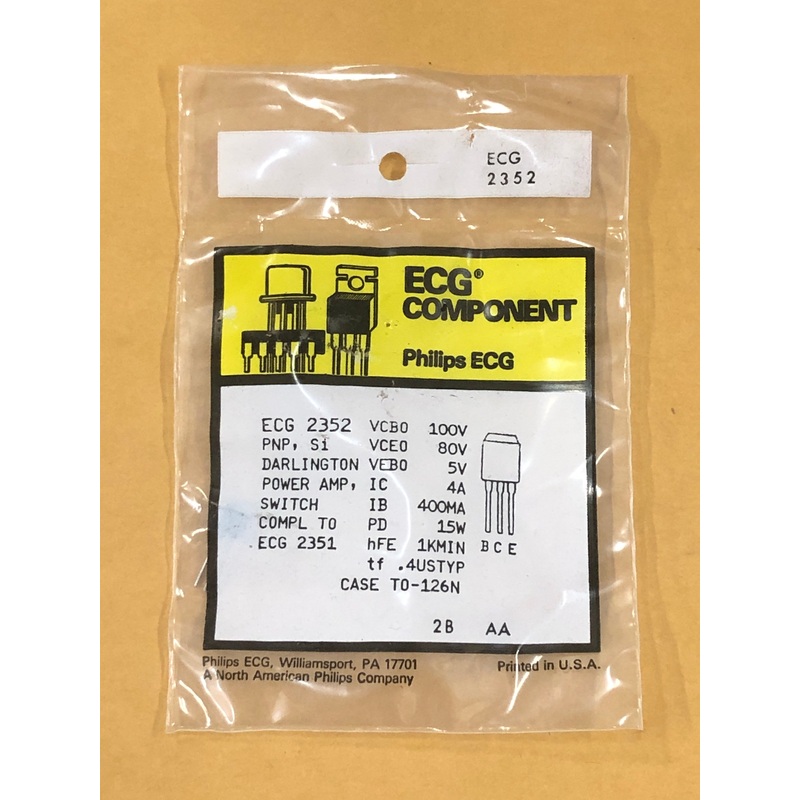 ECG2352 T PNP SI PWR AMP SWITCH
