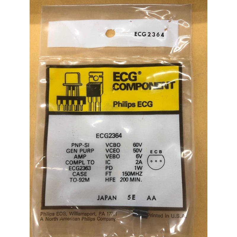 ECG2364 T PNP SI GEN PURP AMP