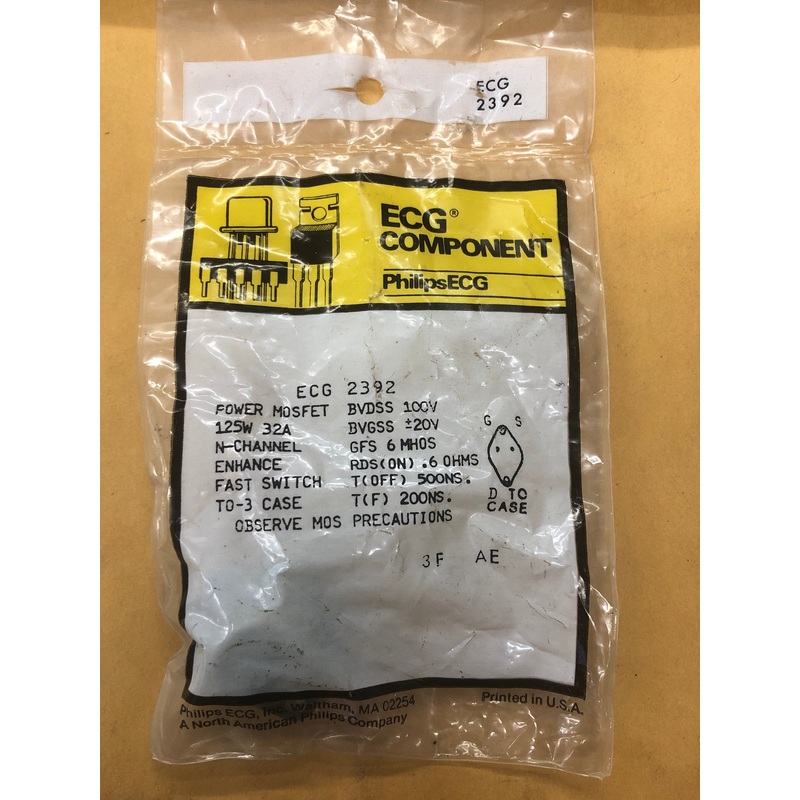 ECG2392 MOSFET PWR N CH HI SPEED