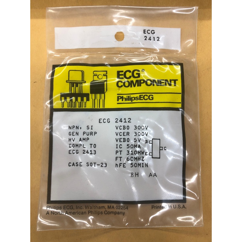 ECG2412 T NPN SI HI VLTG AMP