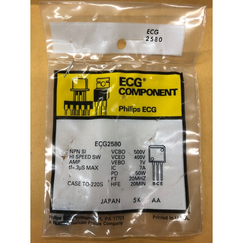 ECG2580 T NPN SI HI VLTG SPEED