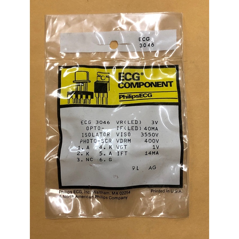 ECG3046 OPTOISOLATOR SCR
