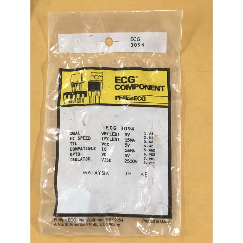 ECG3094 OPTOCOUPLER DUAL TTL OUT