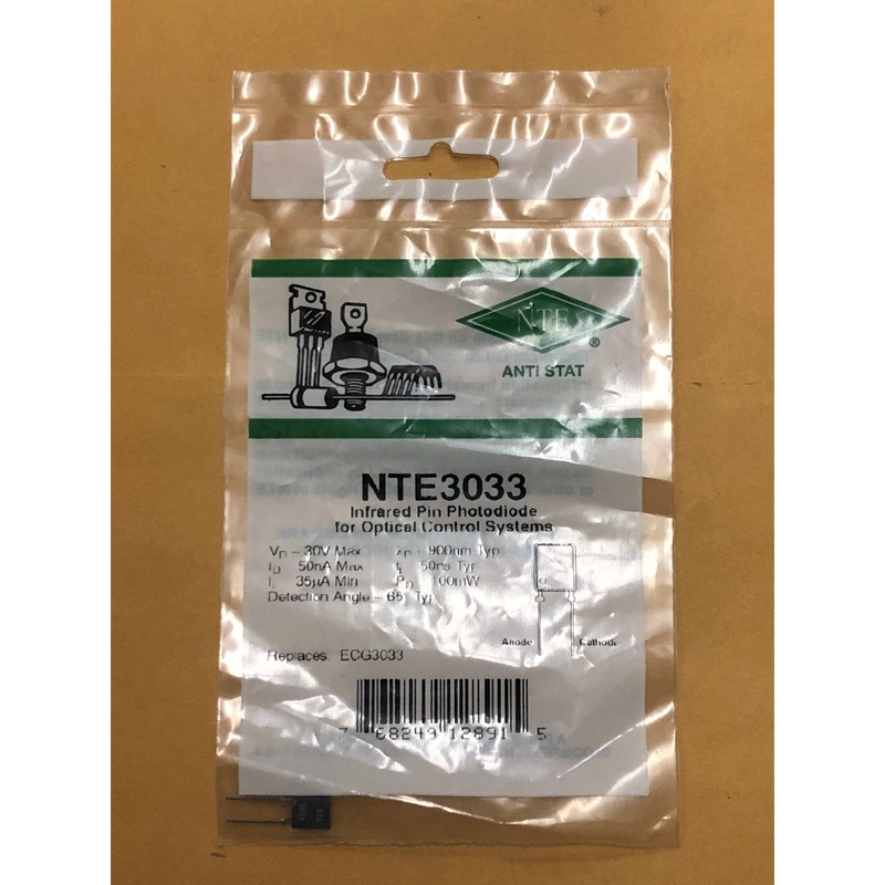 NTE3033 D PIN PHOTODIODE INFRARED