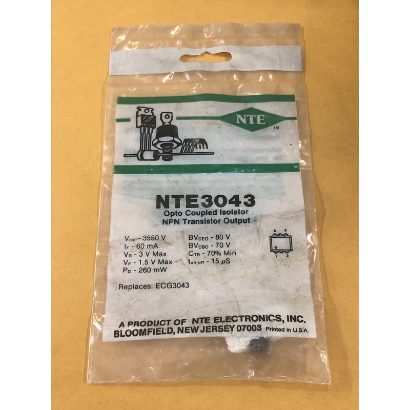 NTE3043 OPTOISOLATOR TRANS