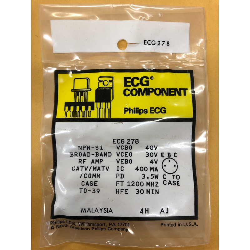 ECG278 T NPN SI BROADBAND