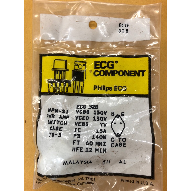 ECG328 T NPN SI PWR AMP (NTE328)