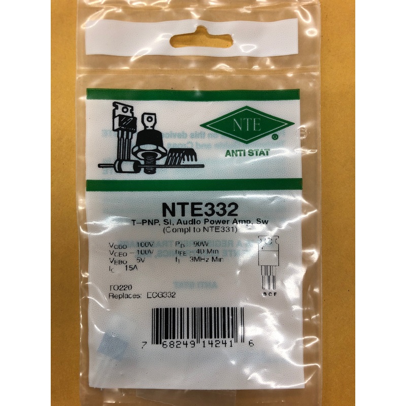 NTE332 T PNP SI AUDIO POWER AMP