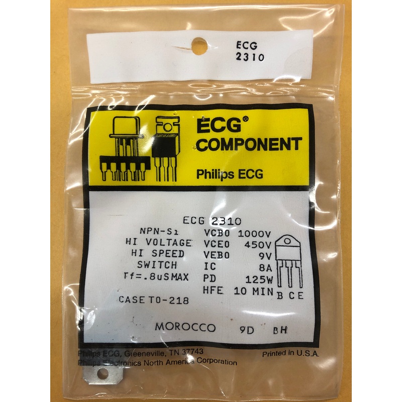 ECG2310 T NPN SI HIGH VOLTAGE