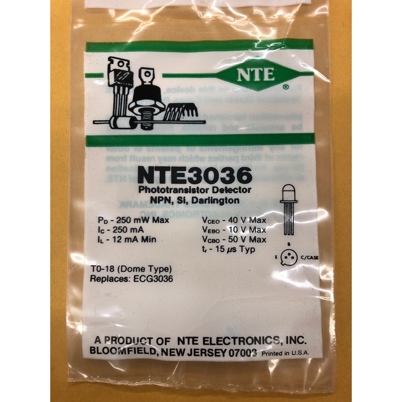 NTE3036 NPN SI PHOTODARLINGTON
