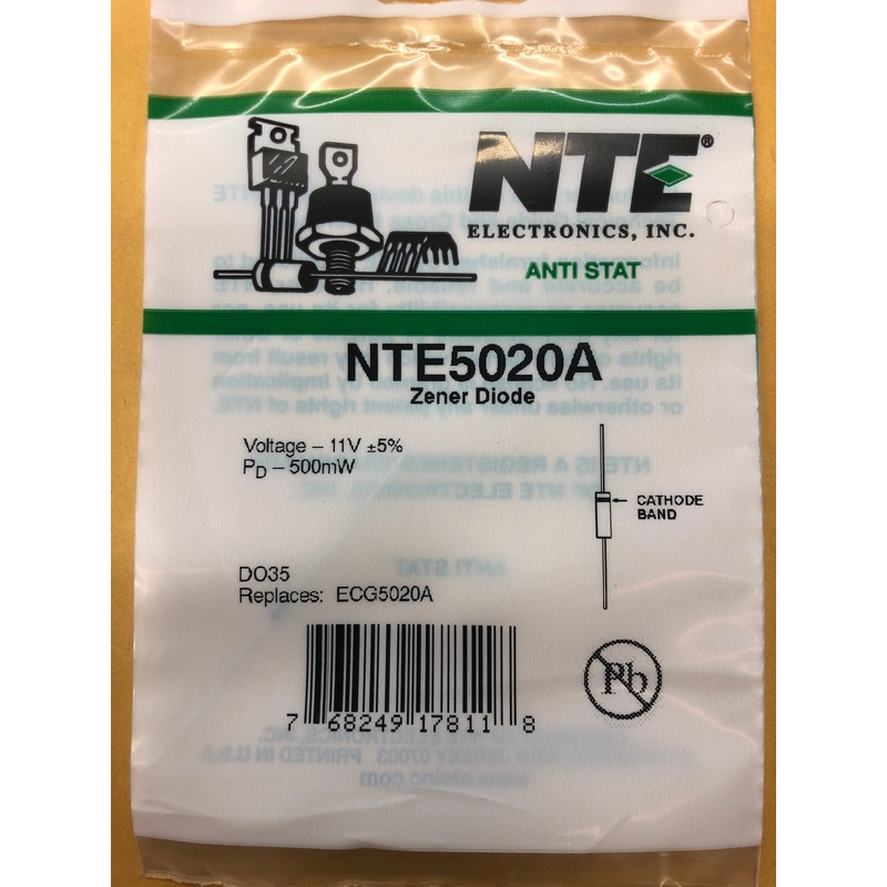 NTE5020A ZENER DIODE