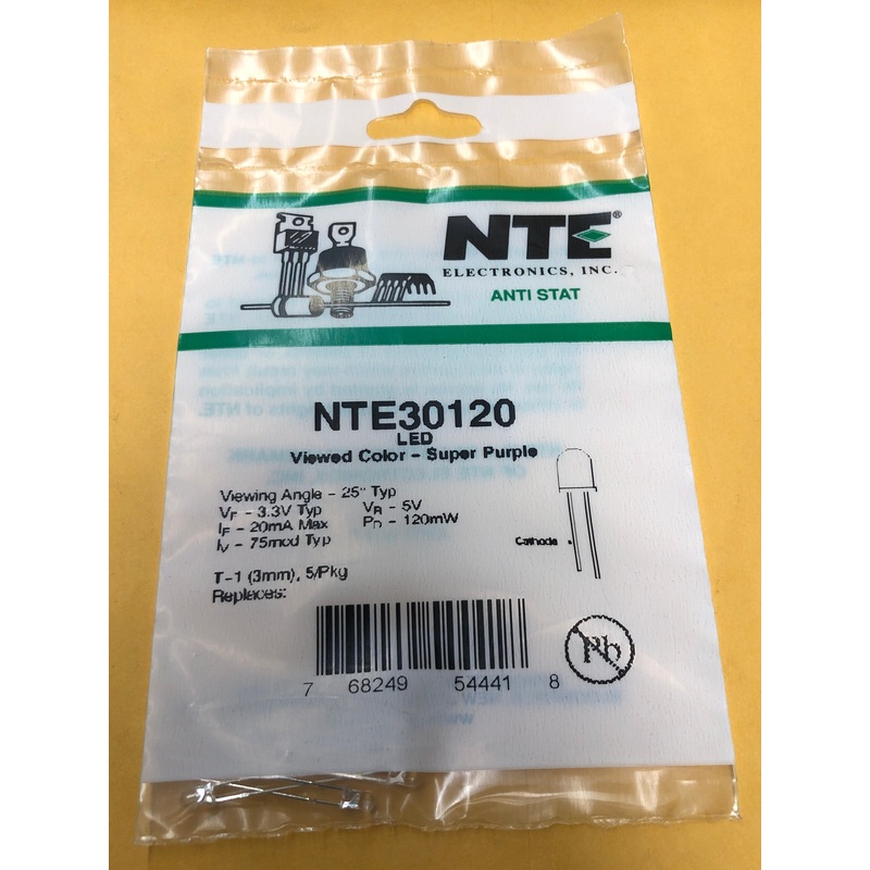 NTE30120 LED VIEWED COLOR purple