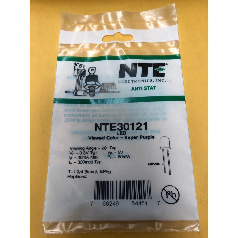 NTE30121 LED VIEWED COLOR SUPER PURPLE