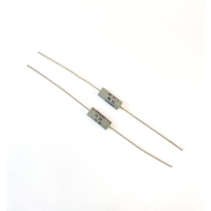 Lot of 2 Pacific 3A-1.5K-5%-5W 1.5K Ohm 5 Watt Wirewound Power Resistors 5W