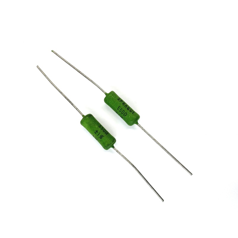 Lot of 2, Sprague 243E5515 550 Ohm 5 Watt 1% Wirewound Power Resistors 5W