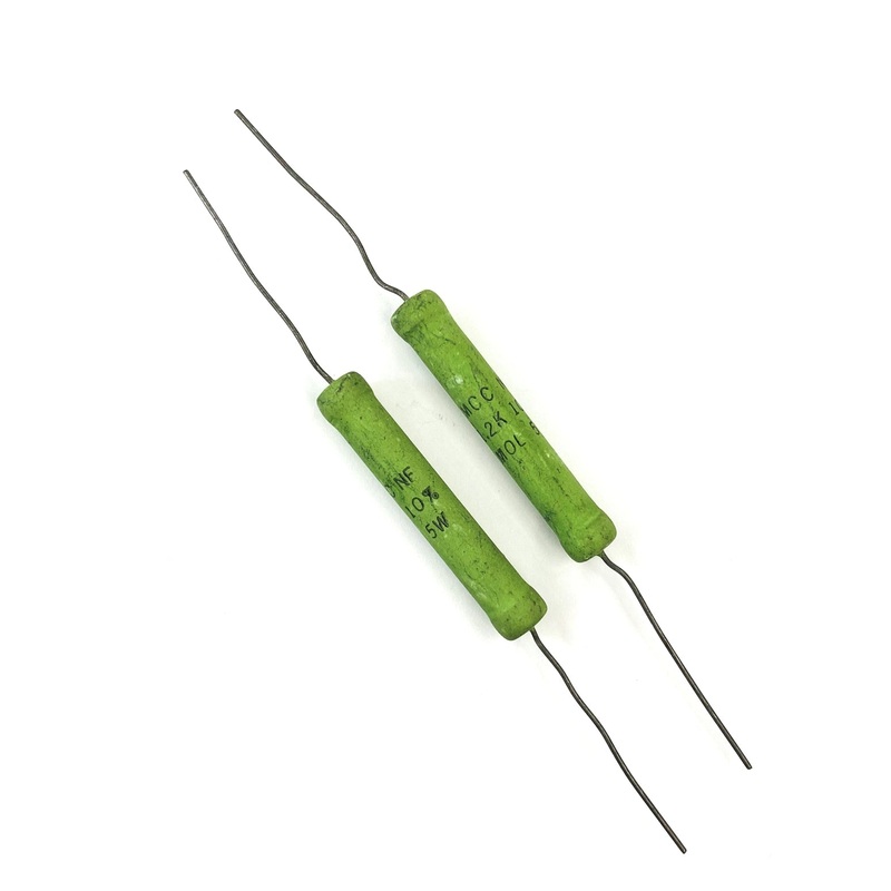 Lot of 2 Mallory (MCCNF) 5MOL-3900, 3.9K Ohm 10% 5 Watt Metal Oxide Film Resistors 5W