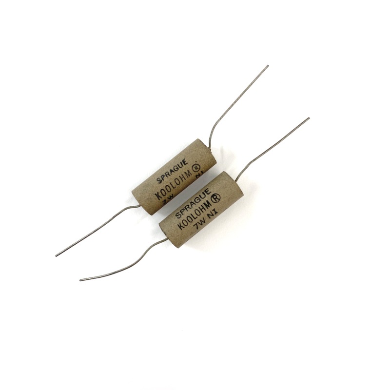 Lot of 2 Sprague 455E5025 KOOLOHM 5K Ohm 7 Watt Axial-Lead Wirewound Resistor 7W