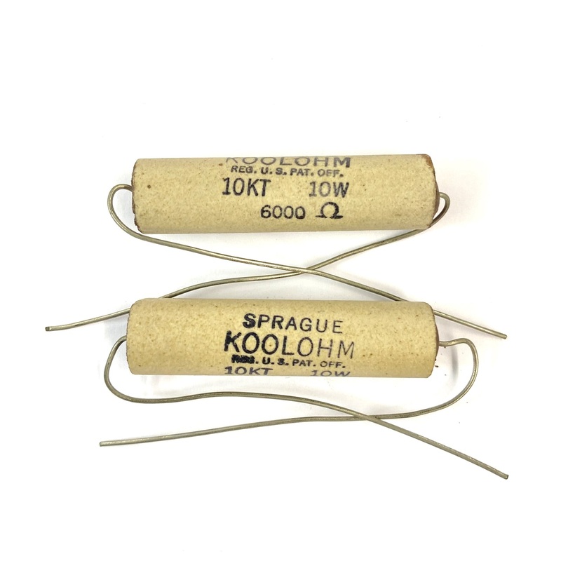 Lot of 2 Sprague 456E7525 KOOLOHM, 7.5K Ohm 10 Watt Resistors 10W
