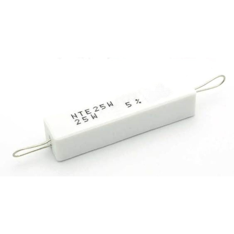 NTE 25W010, 10 Ohm 25 Watt Wirewound Ceramic Power Resistors 25W